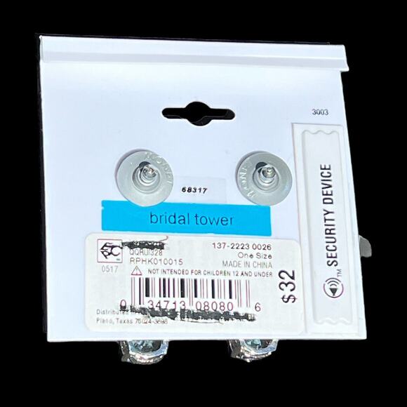 NEW Monet Pear Shape Drop Earrings CZ Glam Wedding Holiday Bride‎ Elegant Bling - Picture 4 of 10